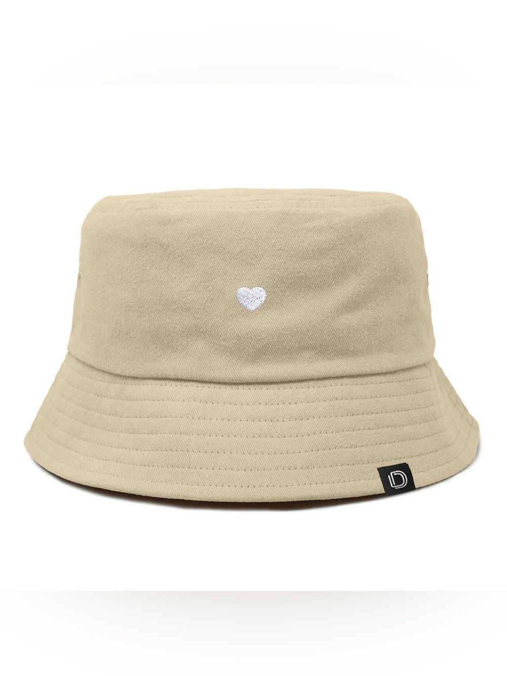 Dalix Lil Heart Bucket Hat Sesame Beige Khaki Size Small NWT